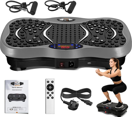 Vibration Plate Exercise Machine 99 Levels Bluetooth Remote 120KG