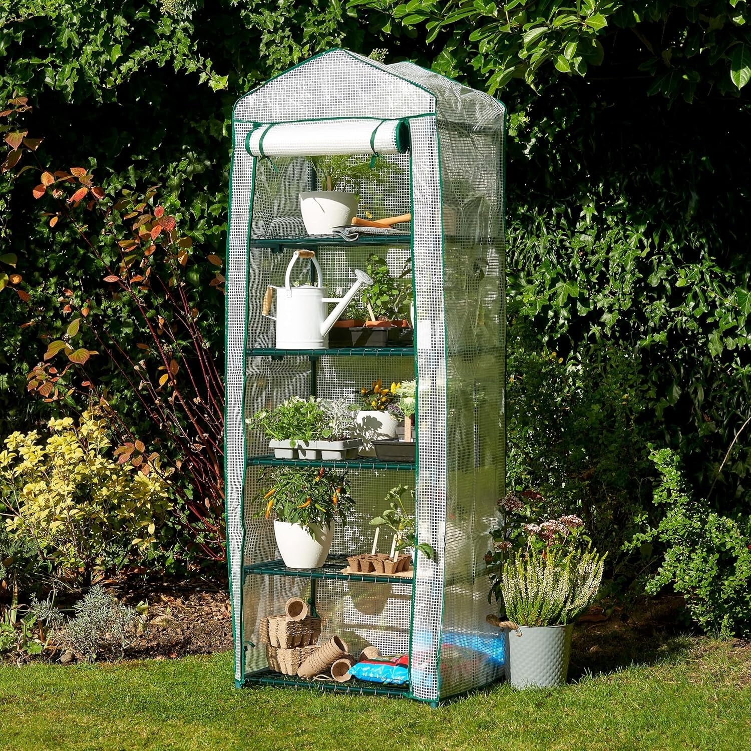 5 Tier Mini Greenhouse with Reinforced PVC Cover | Sturdy Steel Frame