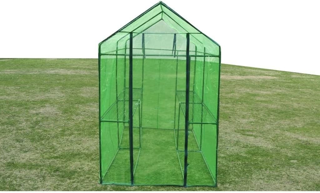 Large Walk-In Greenhouse XL Steel Frame Aluminium Base Sliding Door Weatherproof