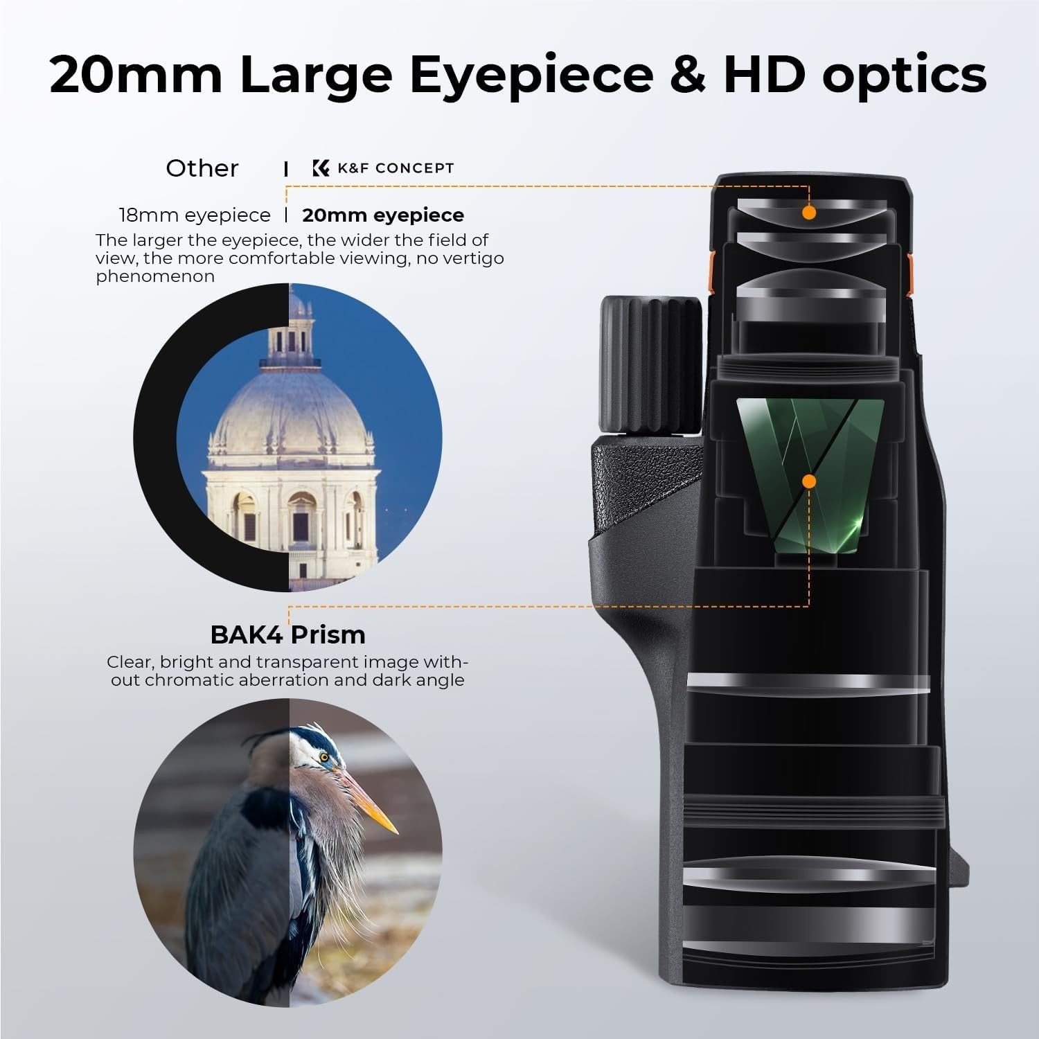 12X50 HD Waterproof Monocular w/ Tripod & Phone Holder – BAK4 Lens