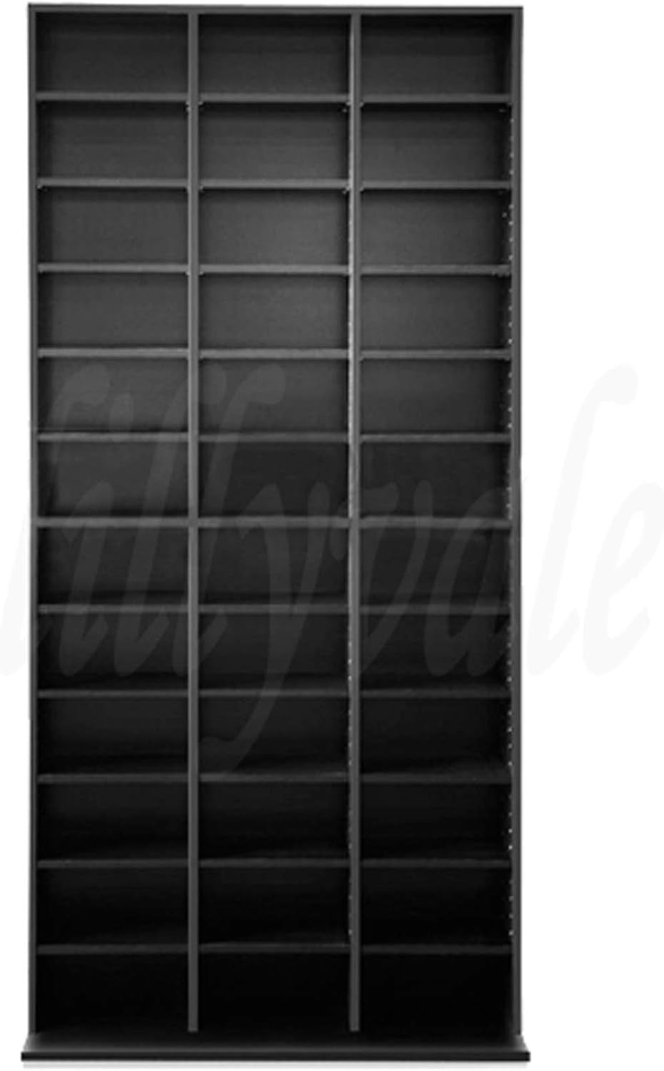 Media Storage Bookcase 1116 CD 528 DVD Adjustable Shelving Black