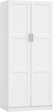 2 Door Wardrobe with Storage Shelf & Hanging Rail - Durable Engineered Wood