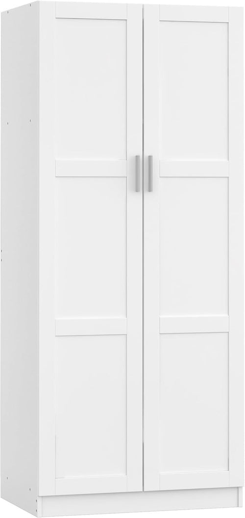 2 Door Wardrobe with Storage Shelf & Hanging Rail - Durable Engineered Wood