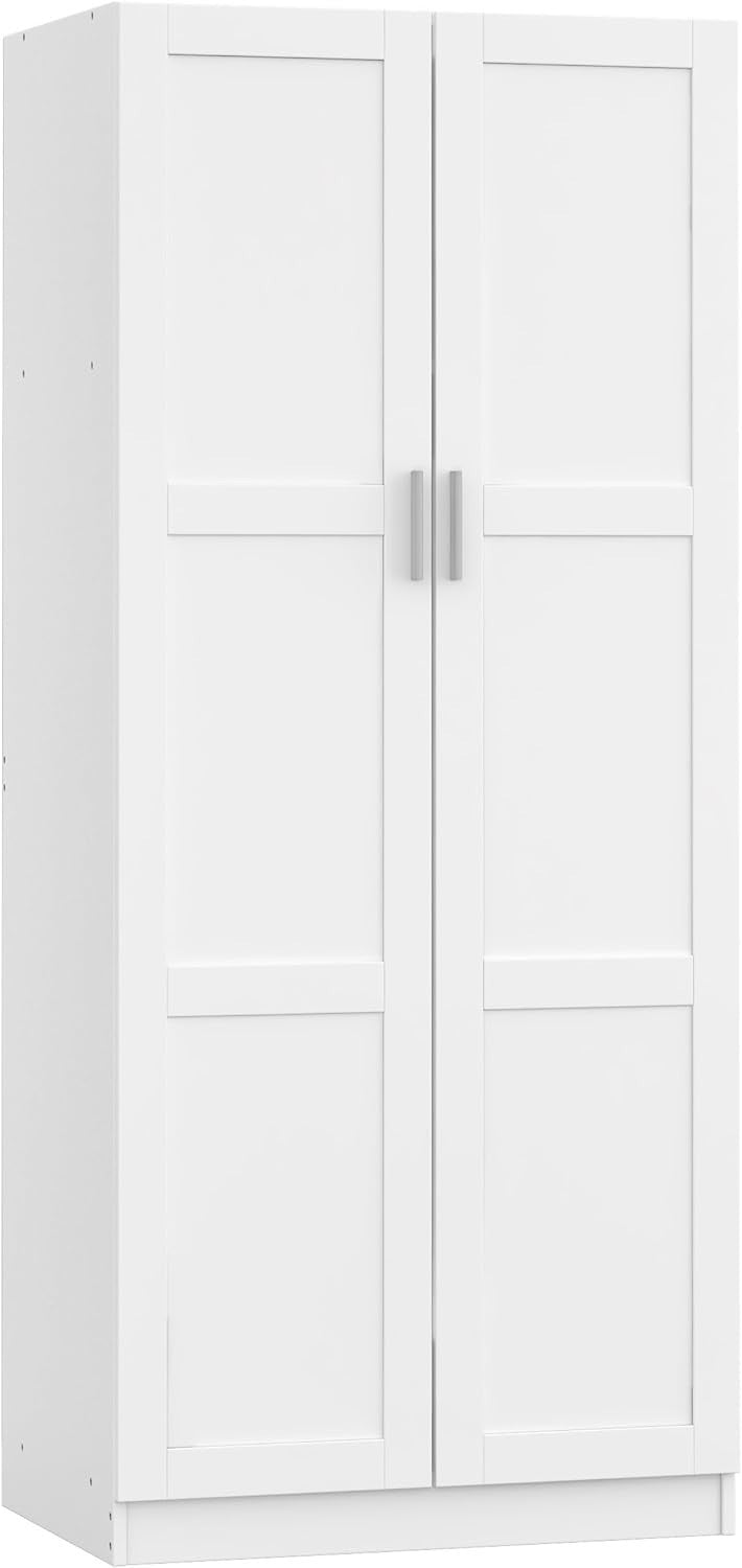 2 Door Wardrobe with Storage Shelf & Hanging Rail - Durable Engineered Wood