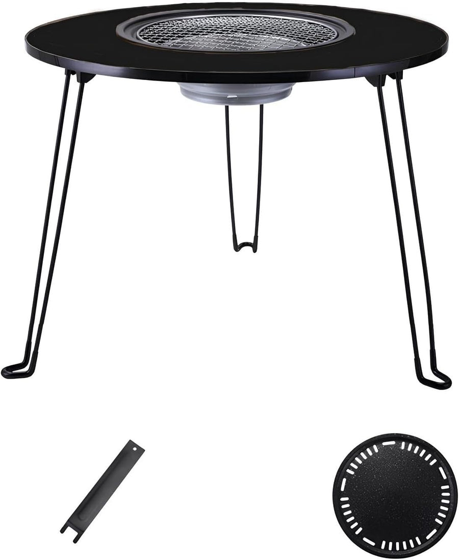 Portable Korean BBQ Charcoal Grill Table Set Folding