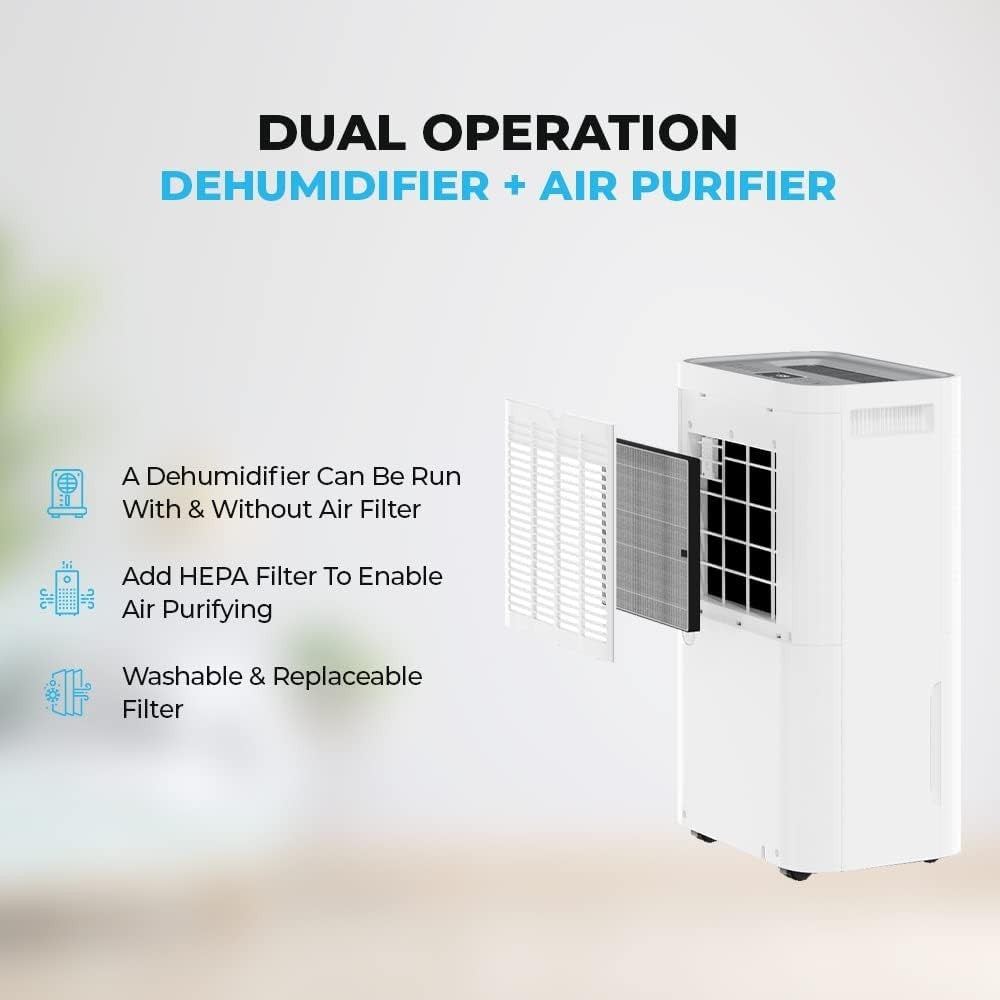25L Dehumidifier Air Purifier HEPA Ioniser WiFi Damp Mould