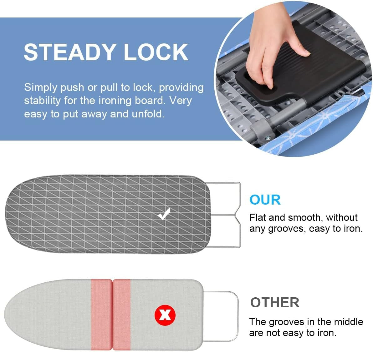 Foldable Tabletop Ironing Board Compact Non Slip With Iron Rest 82x32cm