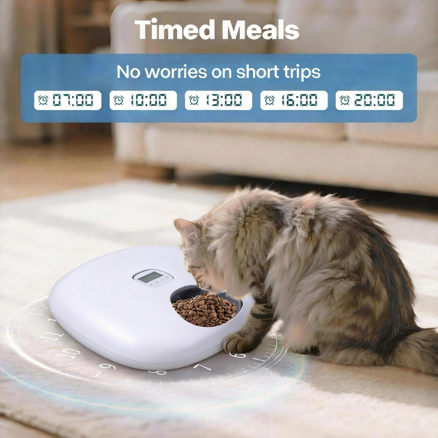Automatic Wet Cat Feeder 6 Meal Timer Food Dispenser Ice Pack Fresh