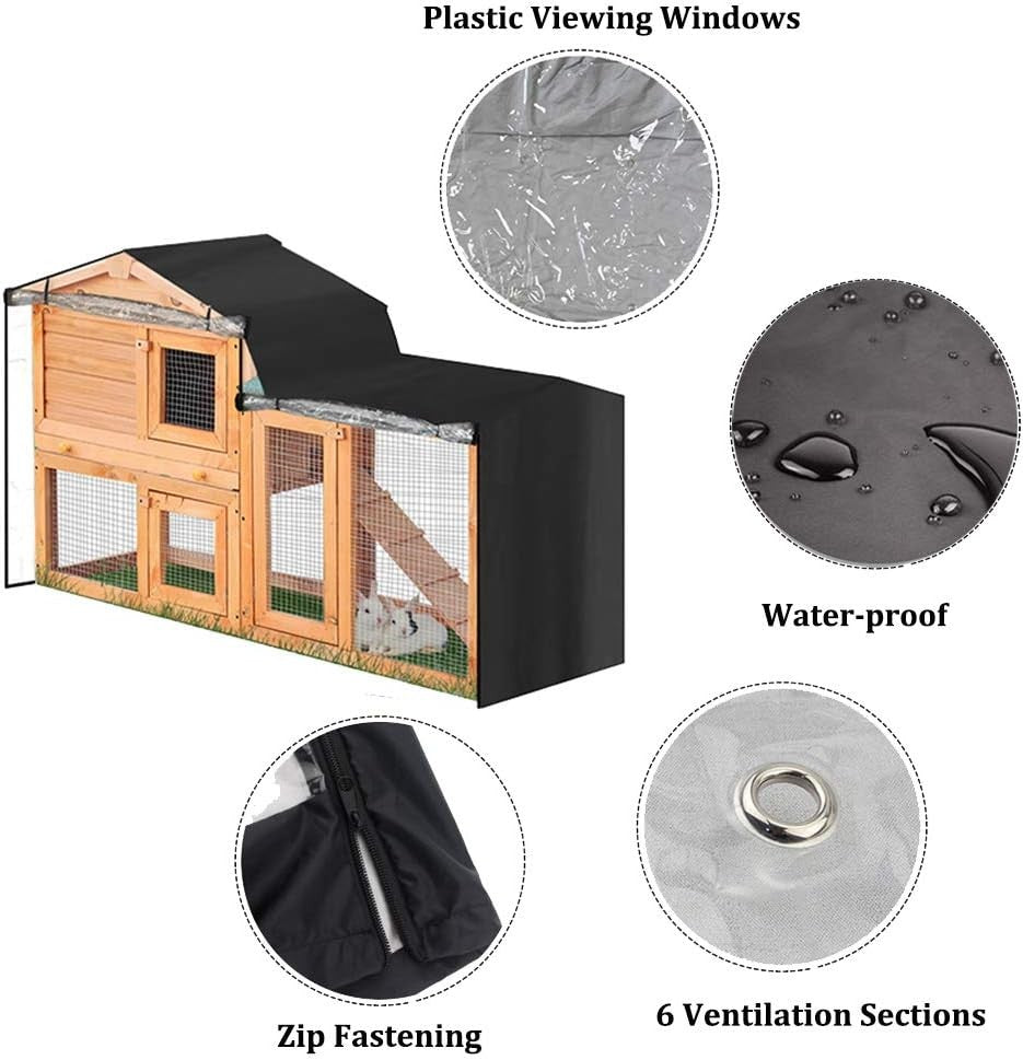 Rabbit Hutch Thermal Cover Waterproof Winter Protection 71x20x34in
