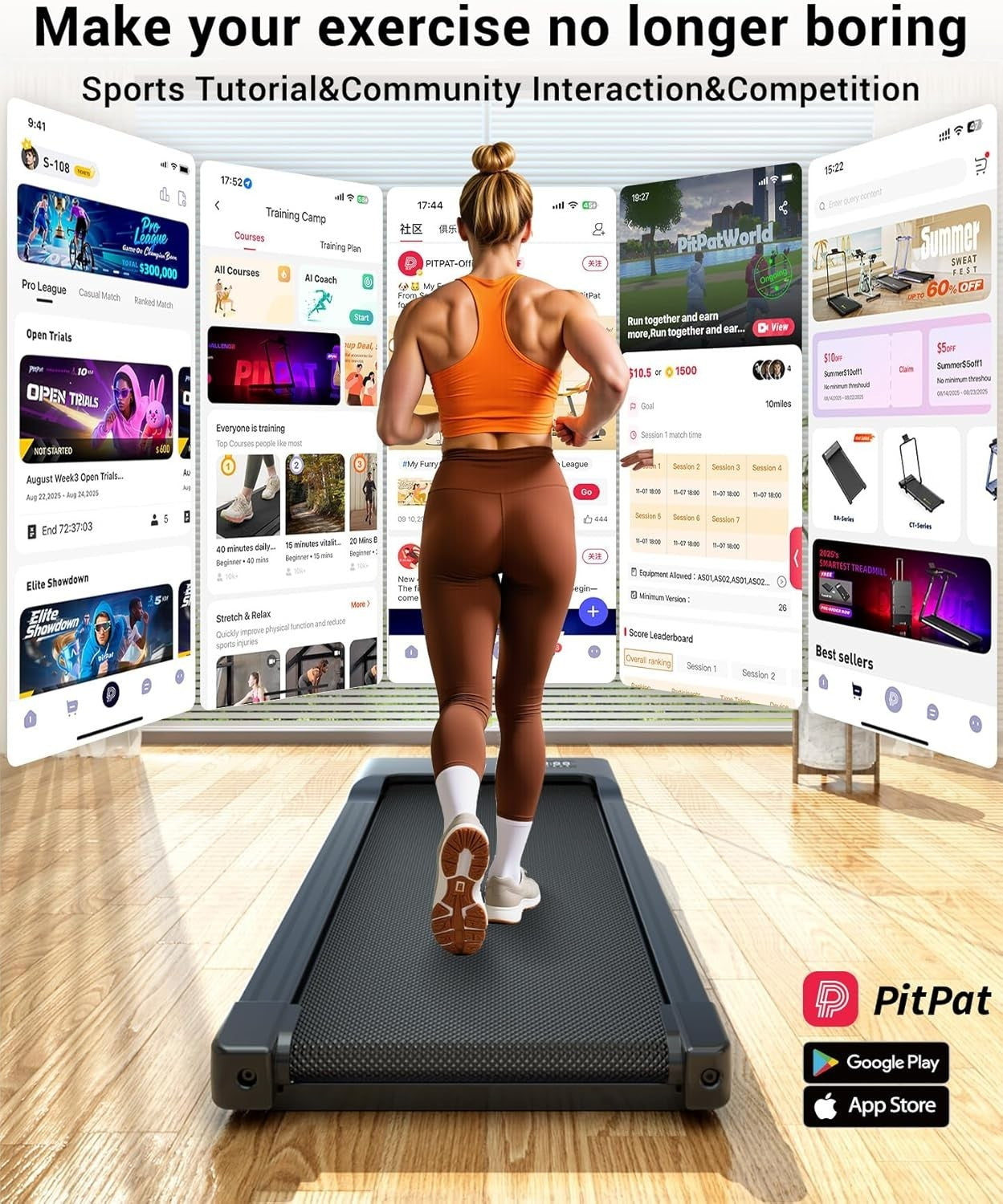 Compact Under Desk Treadmill – Quiet, Shock-Absorbing, AI Training App