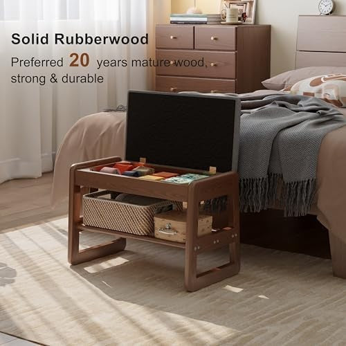 Small 2-Tier Flip-Top Shoe Bench with Cushion – Entryway Storage