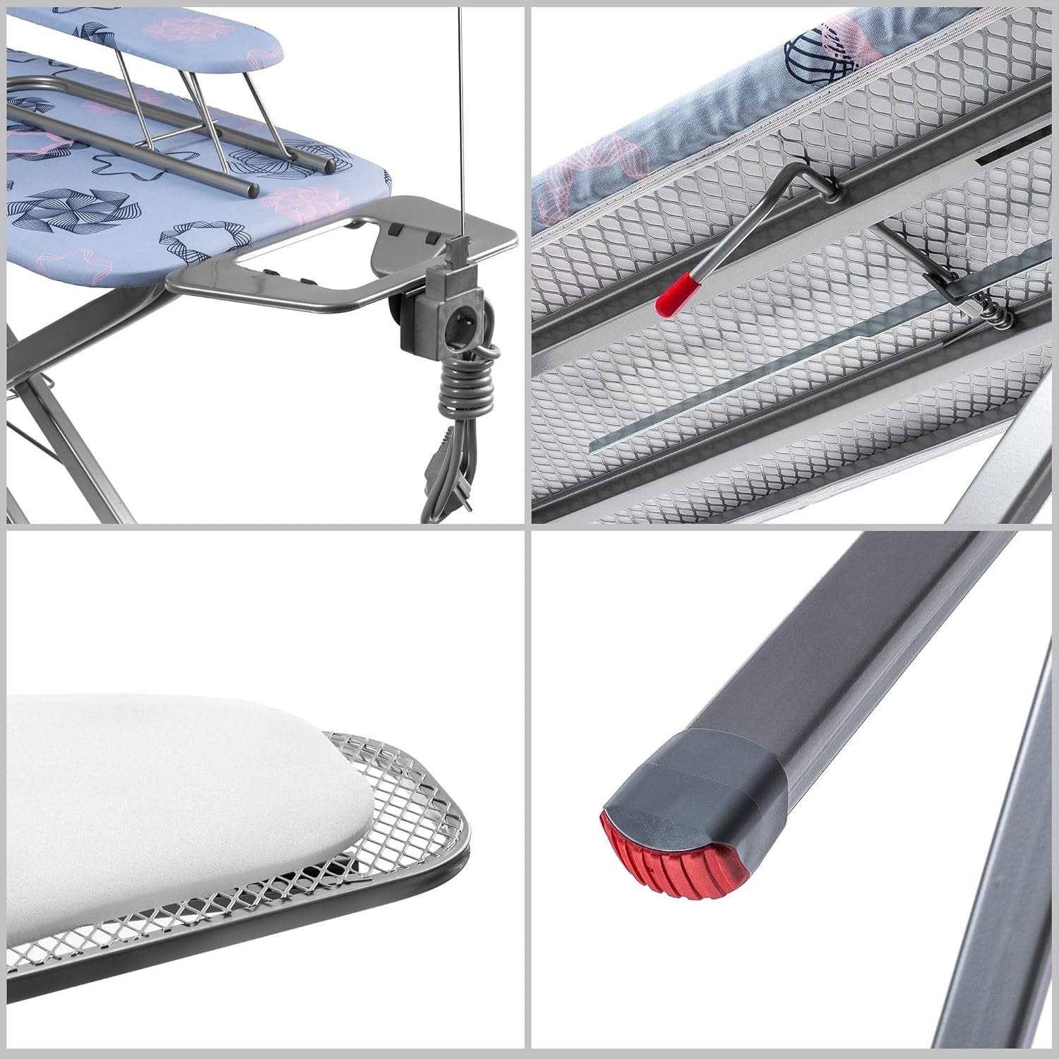 Extra Large Ironing Board with Extension Cable Folding Height Adjustable