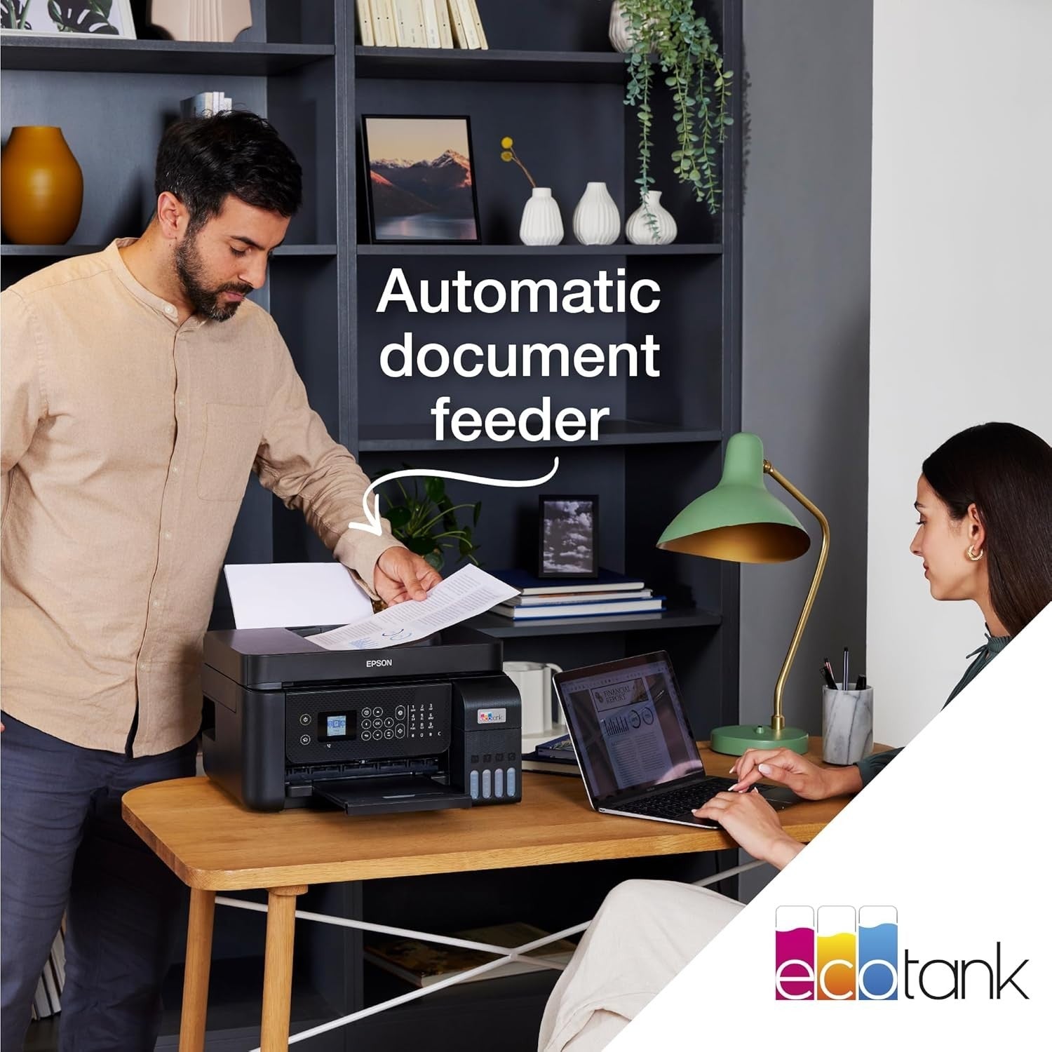 A4 Wi-Fi Ink Tank Printer Black | Duplex Copy Scan ADF High Yield