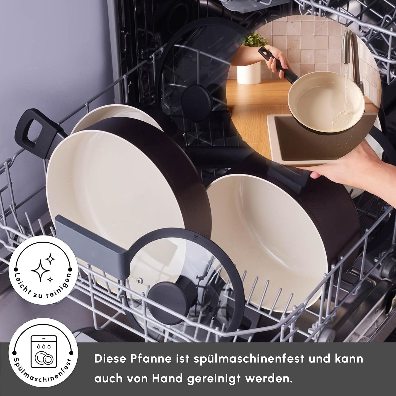 7pcs Bronze Finish Ceramic Non Stick Induction Cookware Set with Glass Lids