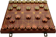 Large Brass Xiangqi Chinese Chess Set Foldable Retro Travel Board