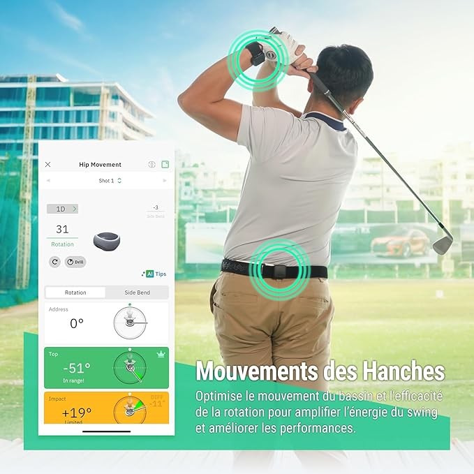 Golf Swing Motion Analyzer Tracker Training Aid Unisex Black Tool