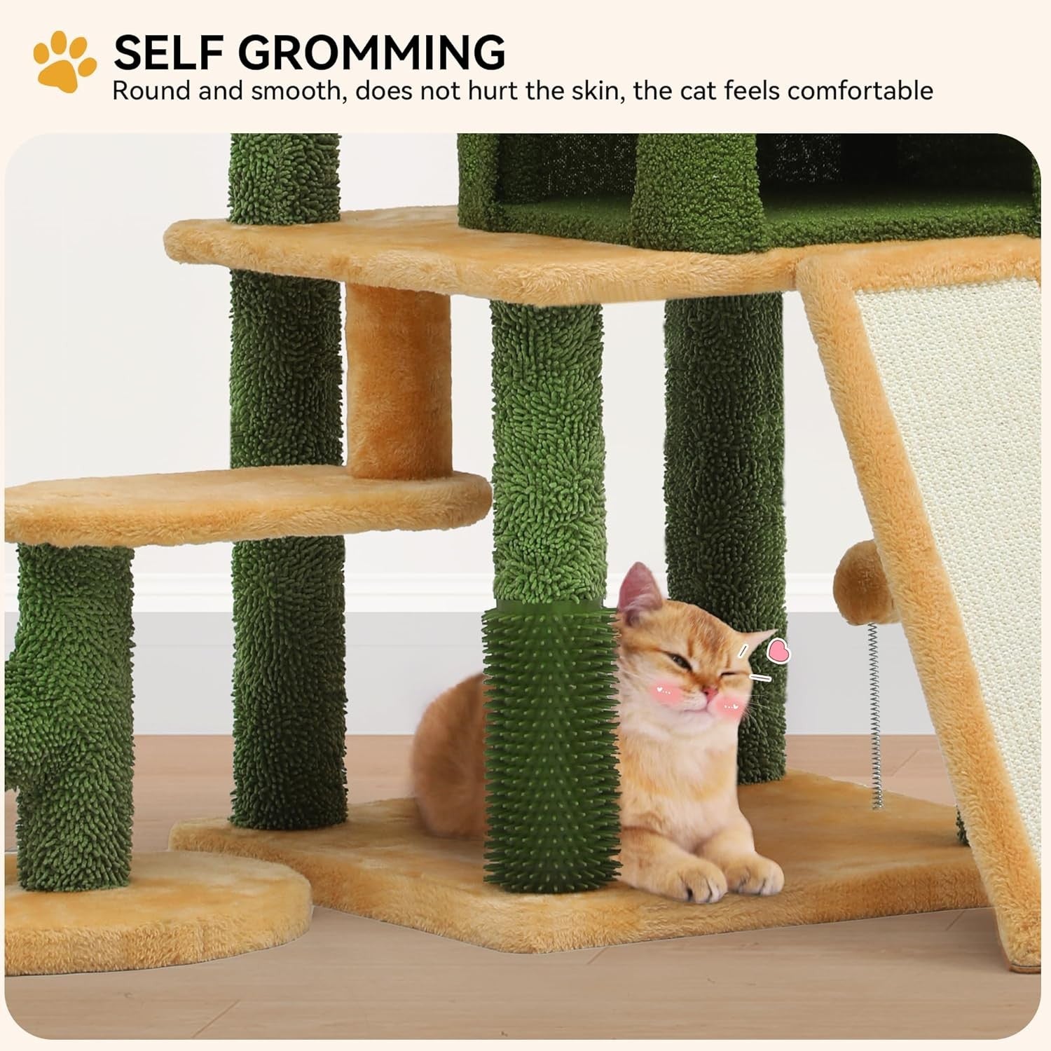 Cactus Cat Tree 153cm Tall Indoor Climbing Tower with Condo Scratching Posts