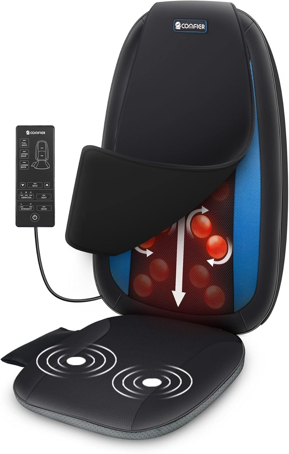 Deep Tissue Shiatsu Back Massager with Heat - Electric Kneading Seat Cushion