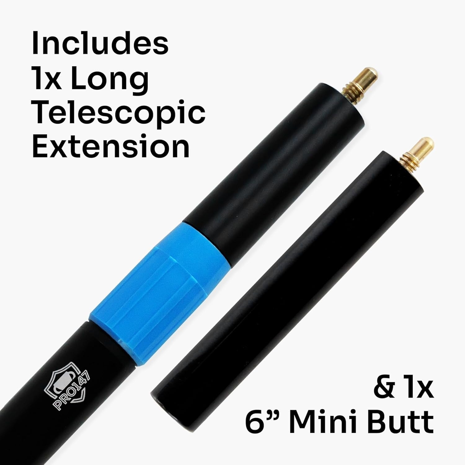 57" 3/4 Joint Ash Snooker Pool Cue 9.5mm Tip Extensions Hard Case