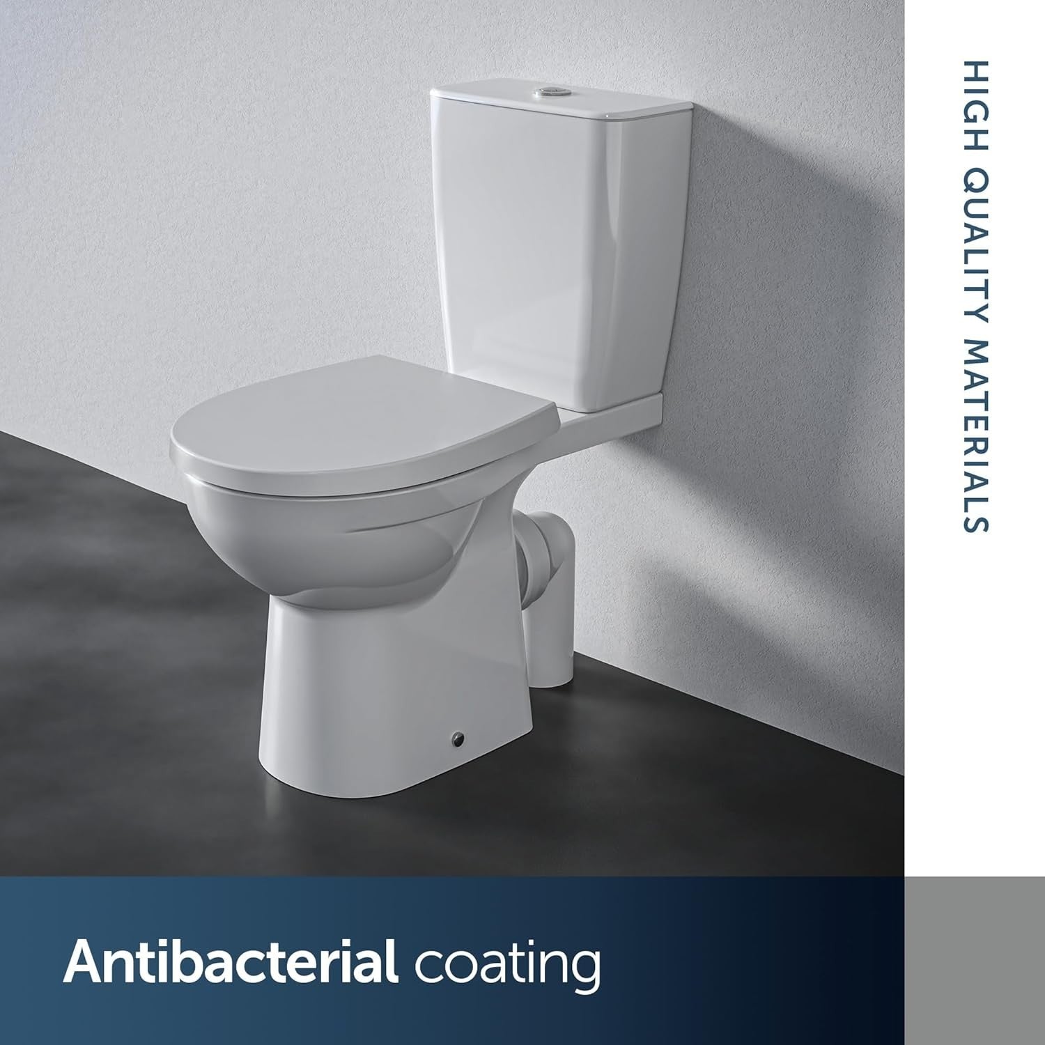 Tirso Oval Wrapover Soft Close Toilet Seat White Antibacterial Duroplast