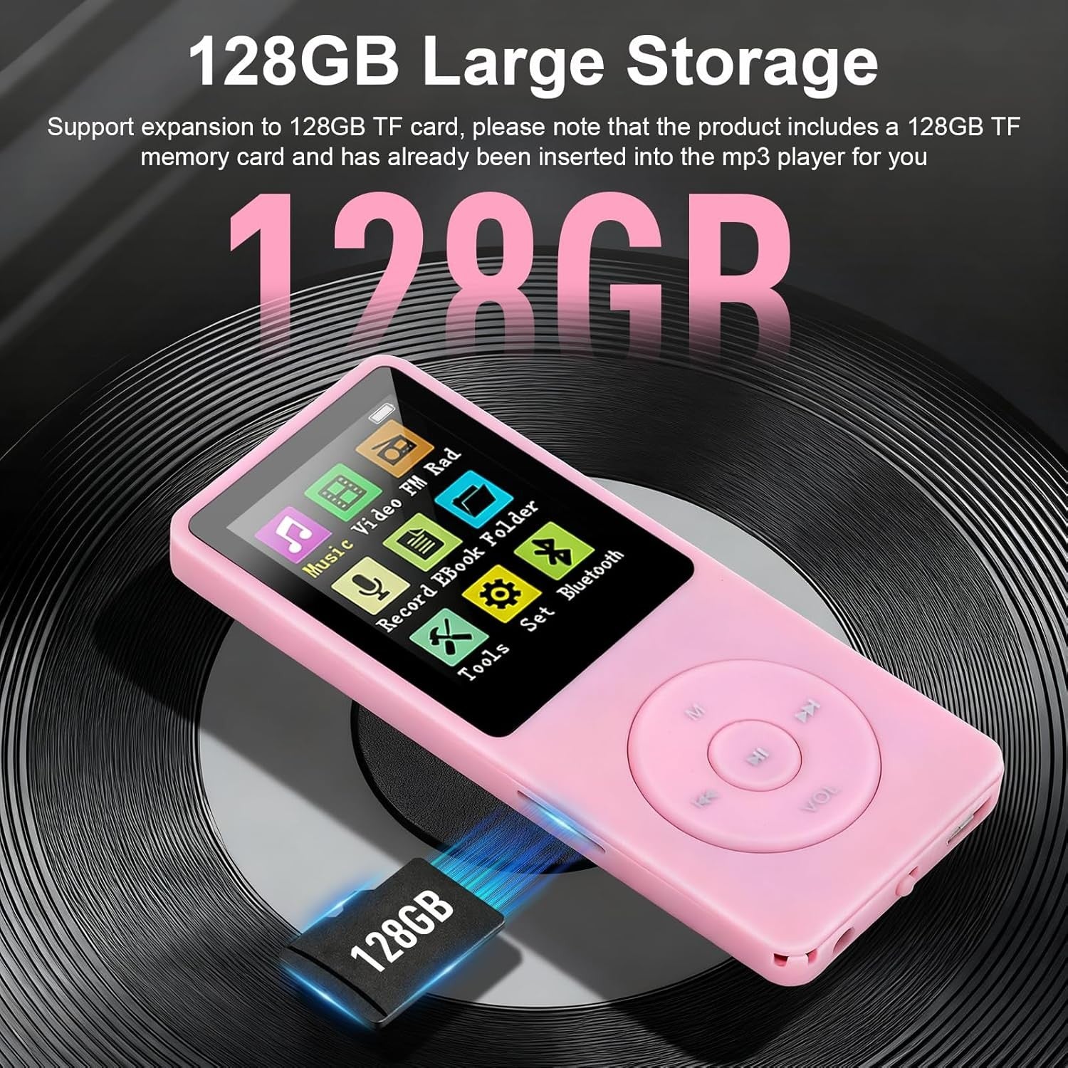 128GB MP3 Bluetooth 5.0 FM Radio Speaker E-Book