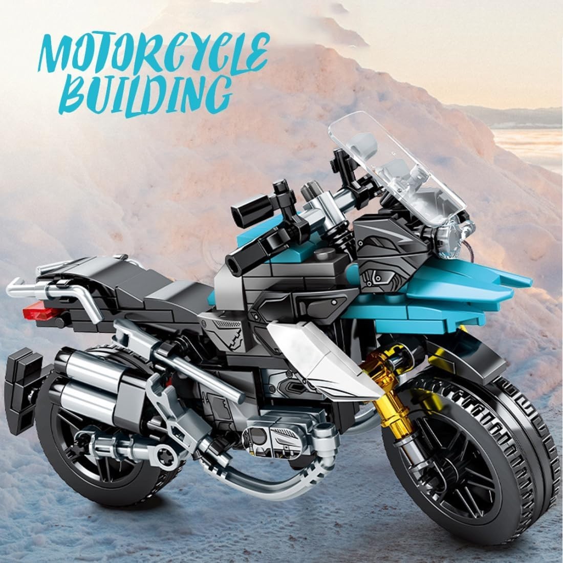 Motorcycle Building Kit 255 Pieces, STEM Toy for Kids & Adults, Easy Assembly