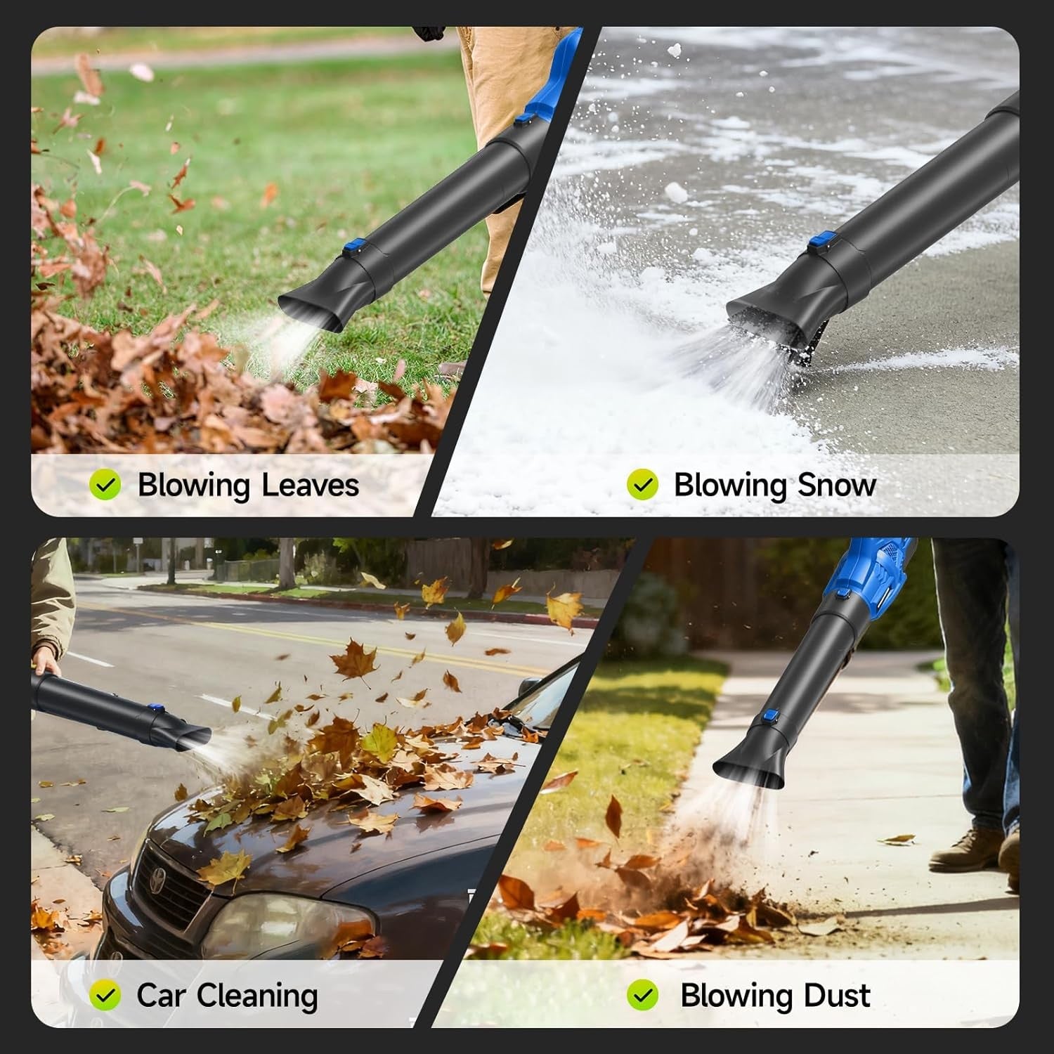 Cordless Leaf Blower 18V 500CFM 150MPH Handheld Garden Patio Car Air Blower