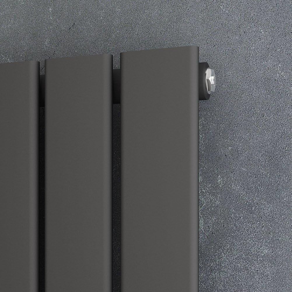 Designer Vertical Radiator 1800x452mm Anthracite Flat Panel Bathroom Heater