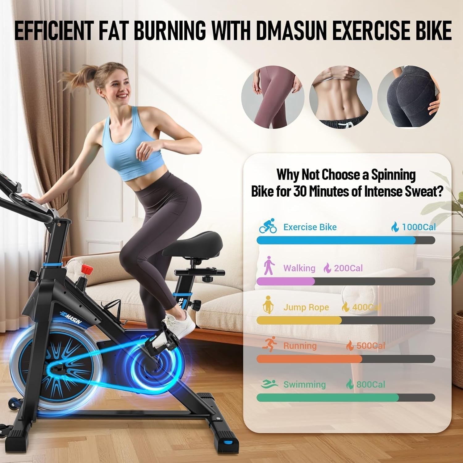 2026 Smart Magnetic Exercise Bike w/ APP, LCD Display, Shock-Absorb Seat 350lb