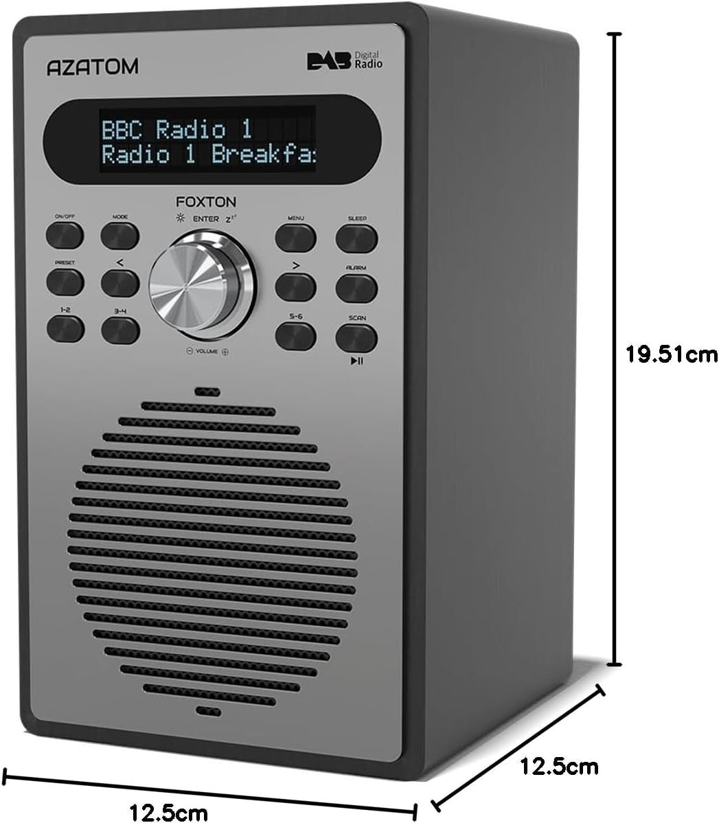 DAB+ FM Digital Radio Bluetooth Dual Alarm USB Charging Black