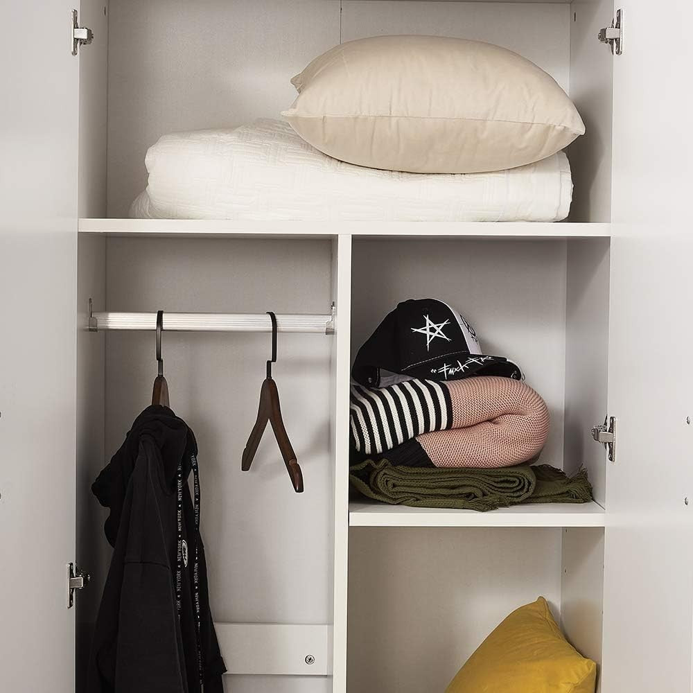 Modern 2 Door Wardrobe with Drawers & Shelf | Durable Bedroom Storage Unit