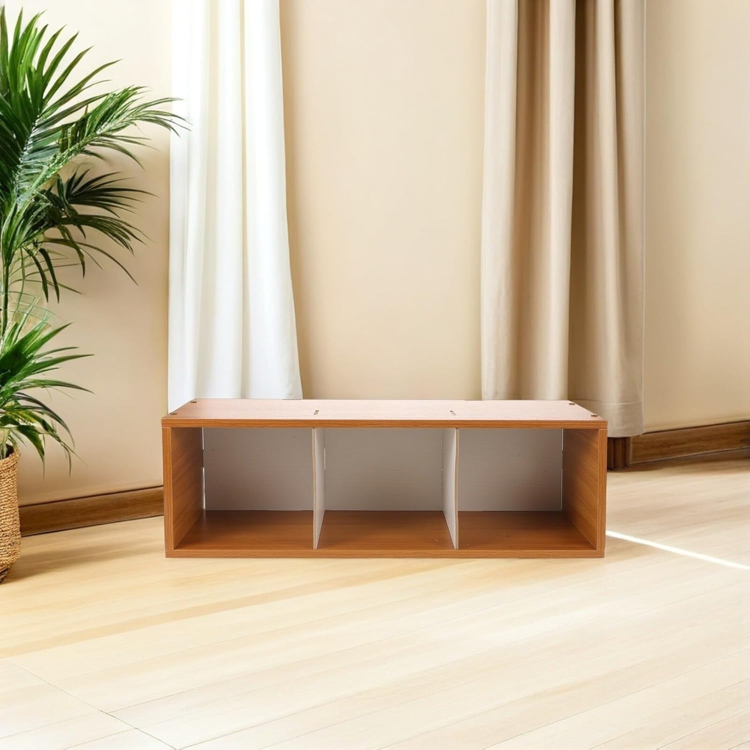 Wooden CD Storage Rack Shelf Freestanding Media Organizer Display Stand