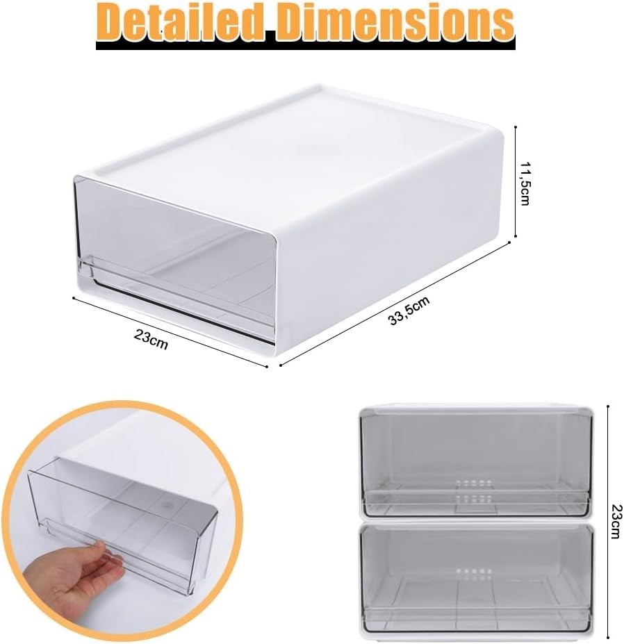 A4 Desk Drawer Organiser 2-Pack – Stackable Office Storage Box