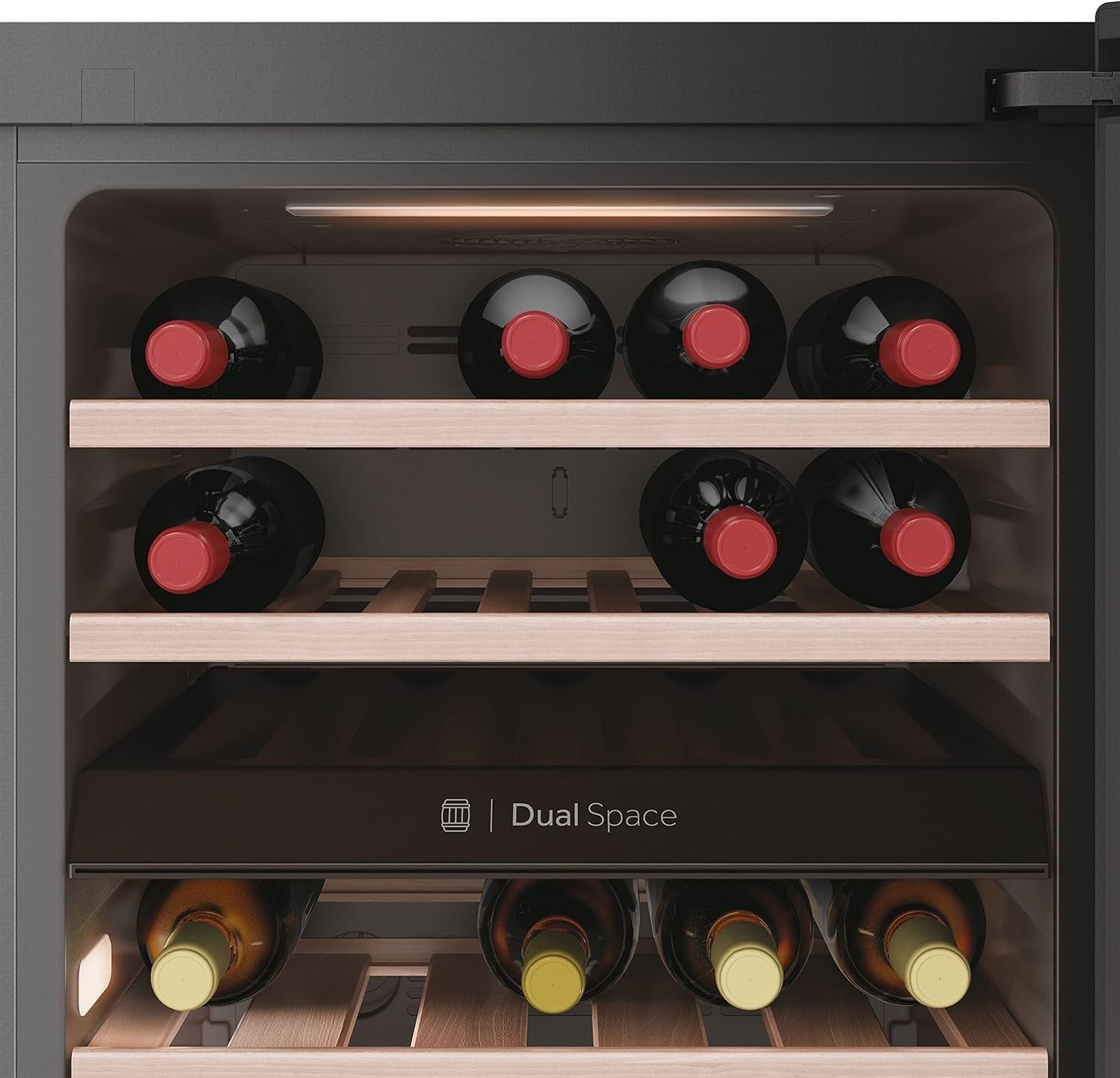 42 Bottle Wine Cooler Fridge Dual Zone Glass Door Digital Control Black