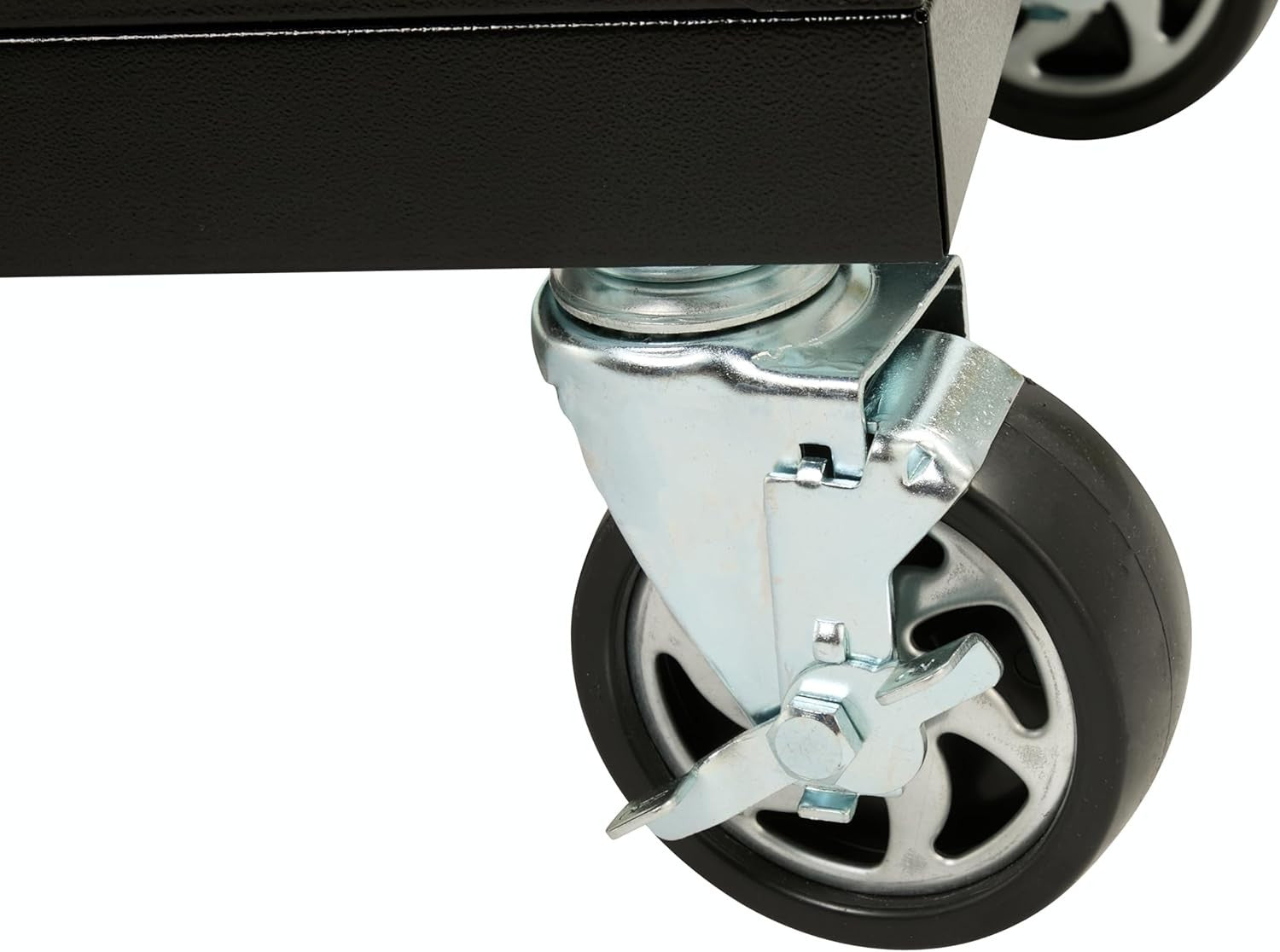 Mobile Workbench on Wheels with Locking Drawers Hardwood Top Steel 1480mm