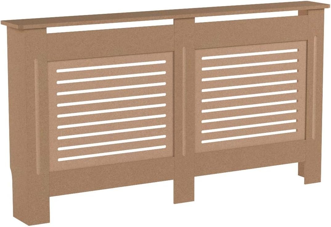Extra Large Unfinished Radiator Cover MDF Modern Slatted Grill Customisable