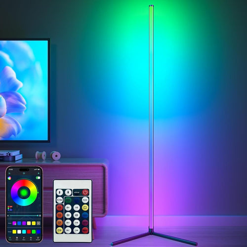 Smart RGB Corner Floor Lamp App Remote Dimmable LED Mood Lighting