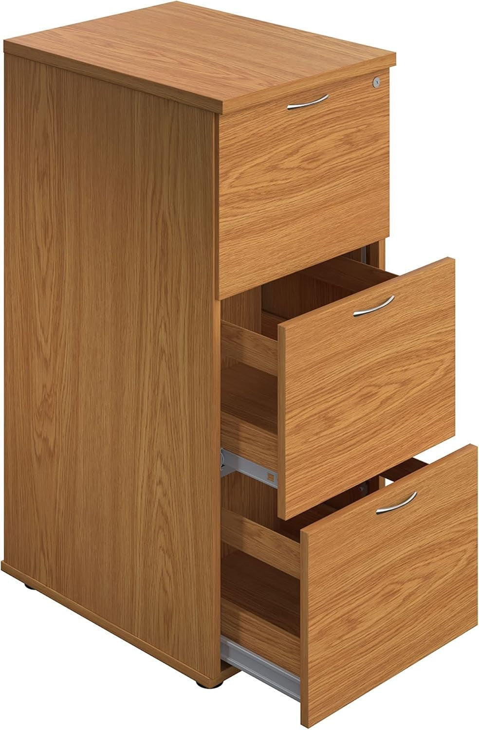 Oak Filing Cabinet 3 Drawer Lockable 105cm Heavy Duty Office