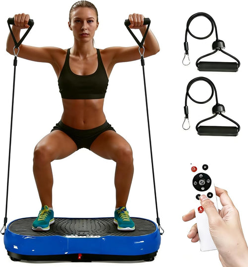 Blue Vibration Plate Exercise Machine 99 Speeds 7 Programs Slim Home Trainer
