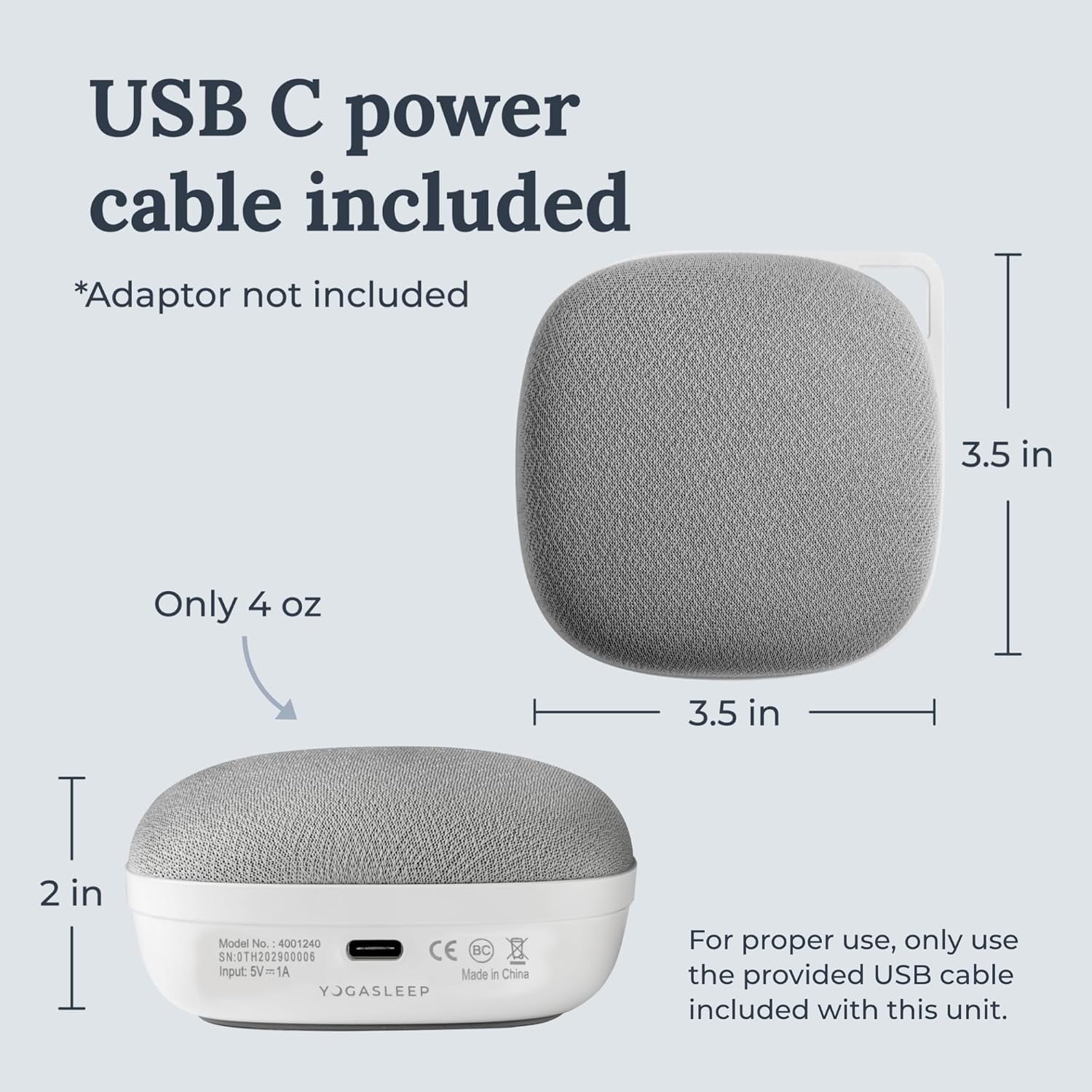 Portable Travel White Noise Machine with 6 Sounds & Sleep Timer for Adults & Bab