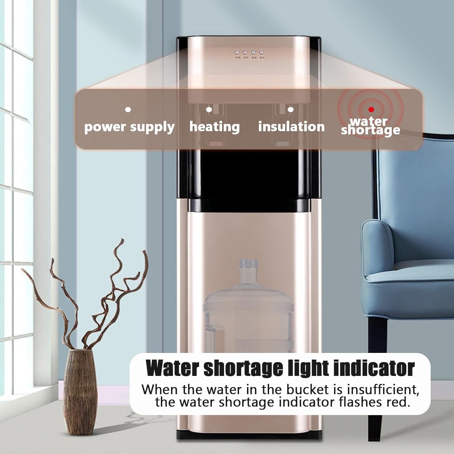 Hot Cold Water Cooler Dispenser Bottom Loading LED Indicator Home Office