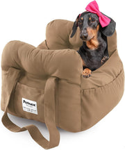 Portable Dog Car Booster Seat Pet Travel Carrier Bed Khaki Small Dogs