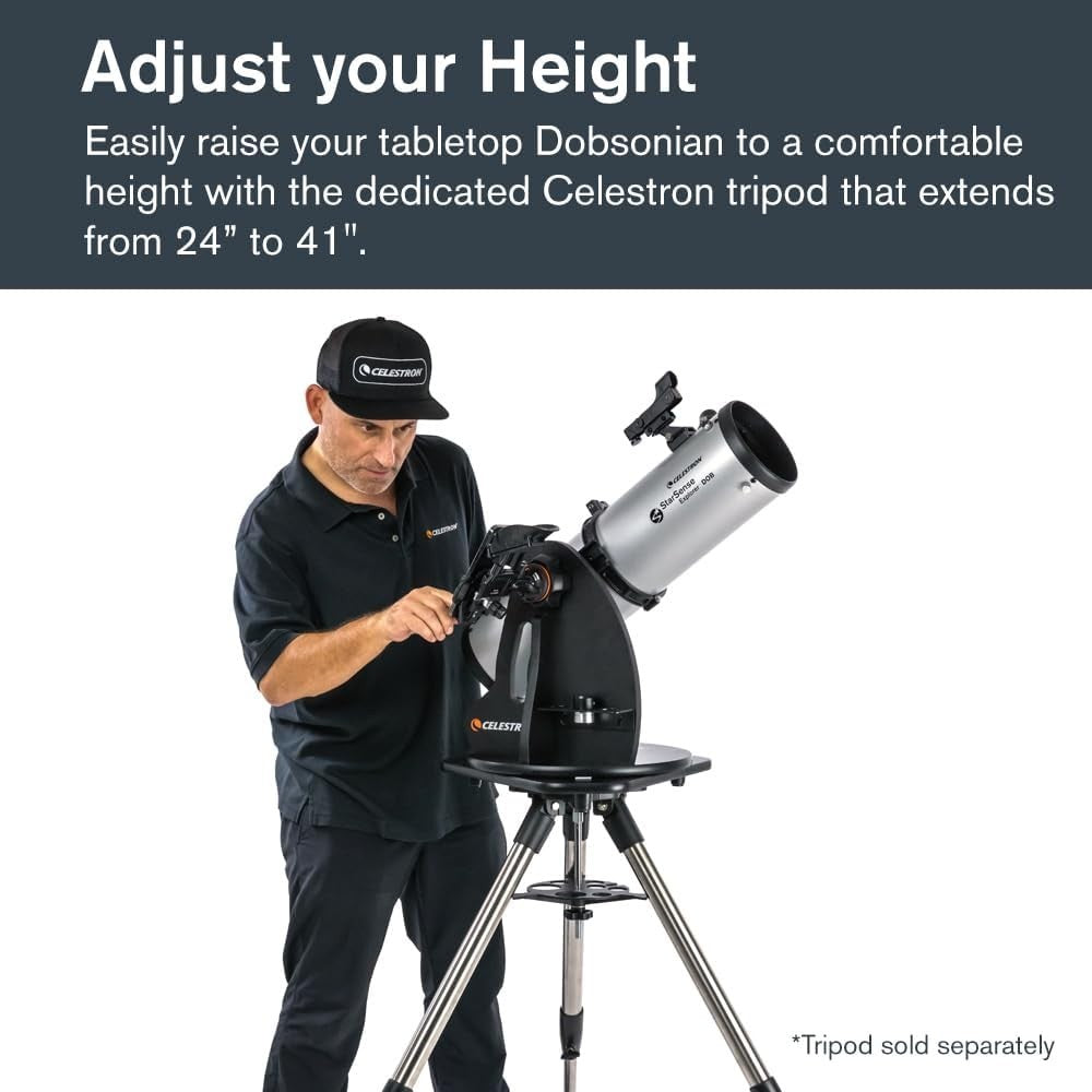 130mm Silver StarSense Tabletop Dobsonian Telescope Smartphone App