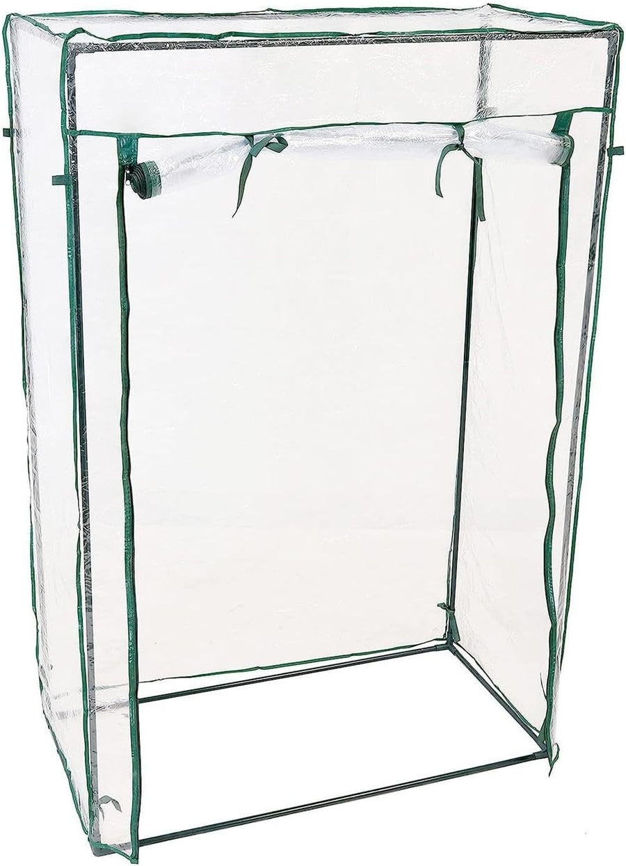 Clear PVC Greenhouse Cover with Roll-Up Door Weatherproof 150x100x50cm