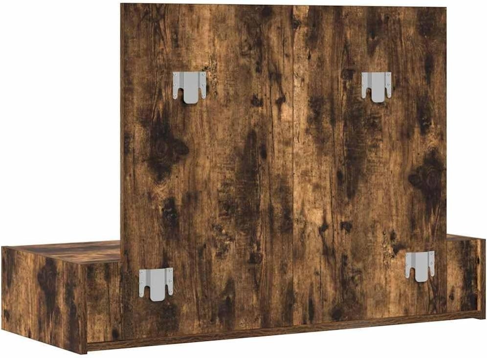 Smoked Oak Vanity Dressing Table w/ Mirror & Drawer Modern Bedroom Furniture