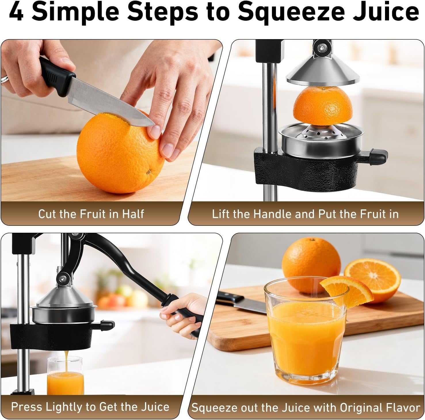 Manual Citrus Juicer Heavy Duty Cast Iron Hand Press Commercial Grade Pro