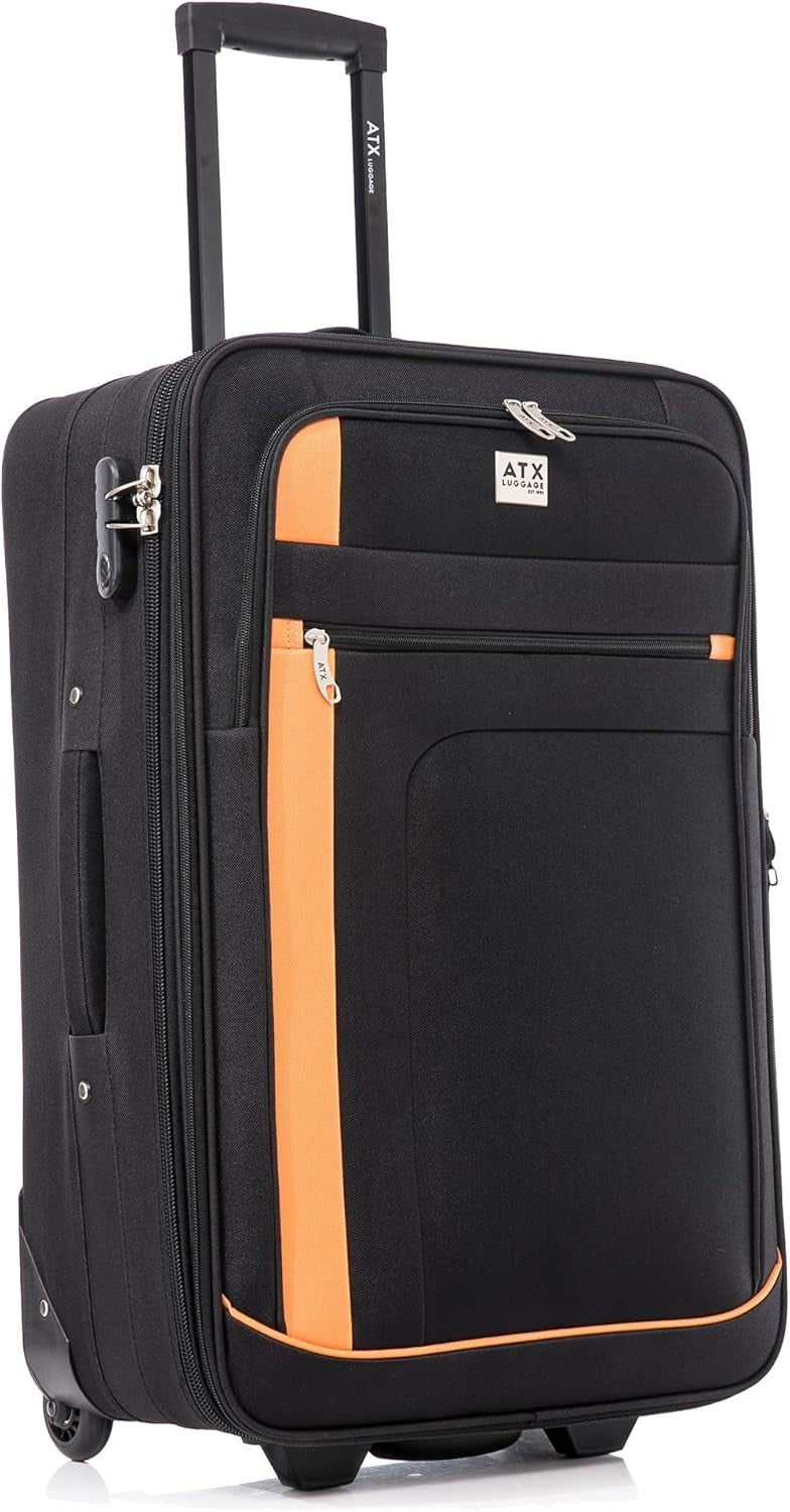 26” Medium Expandable Soft Suitcase Lightweight 2 Wheel Check In Luggage 79L