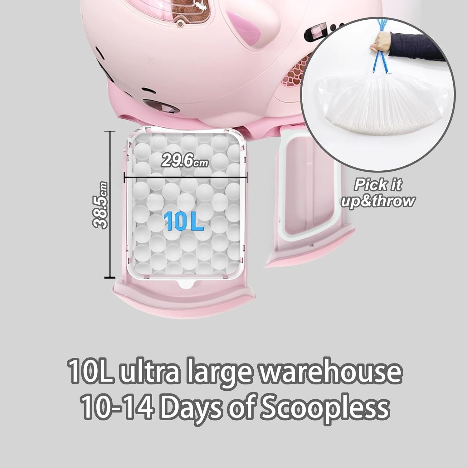 Self Cleaning Cat Litter Box APP Control 80L XL Odor Control Tray