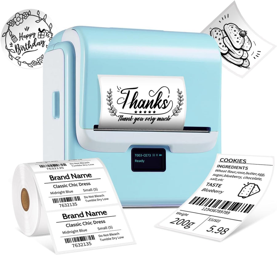 T003 Thermal Label Maker – Bluetooth & USB Mini Portable Printer 20-75mm