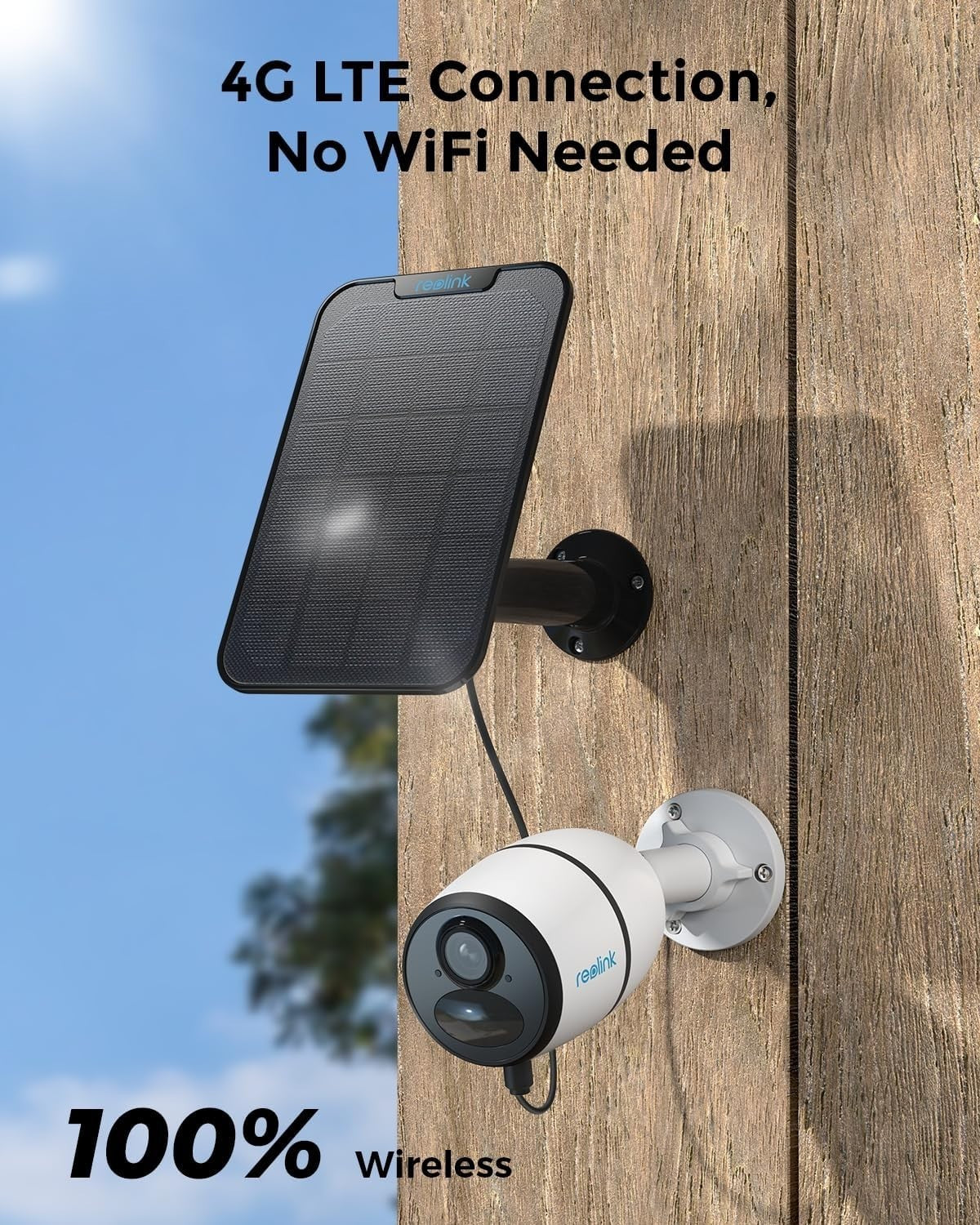 4G LTE Solar Security Camera No WiFi 2K HD Alexa Waterproof